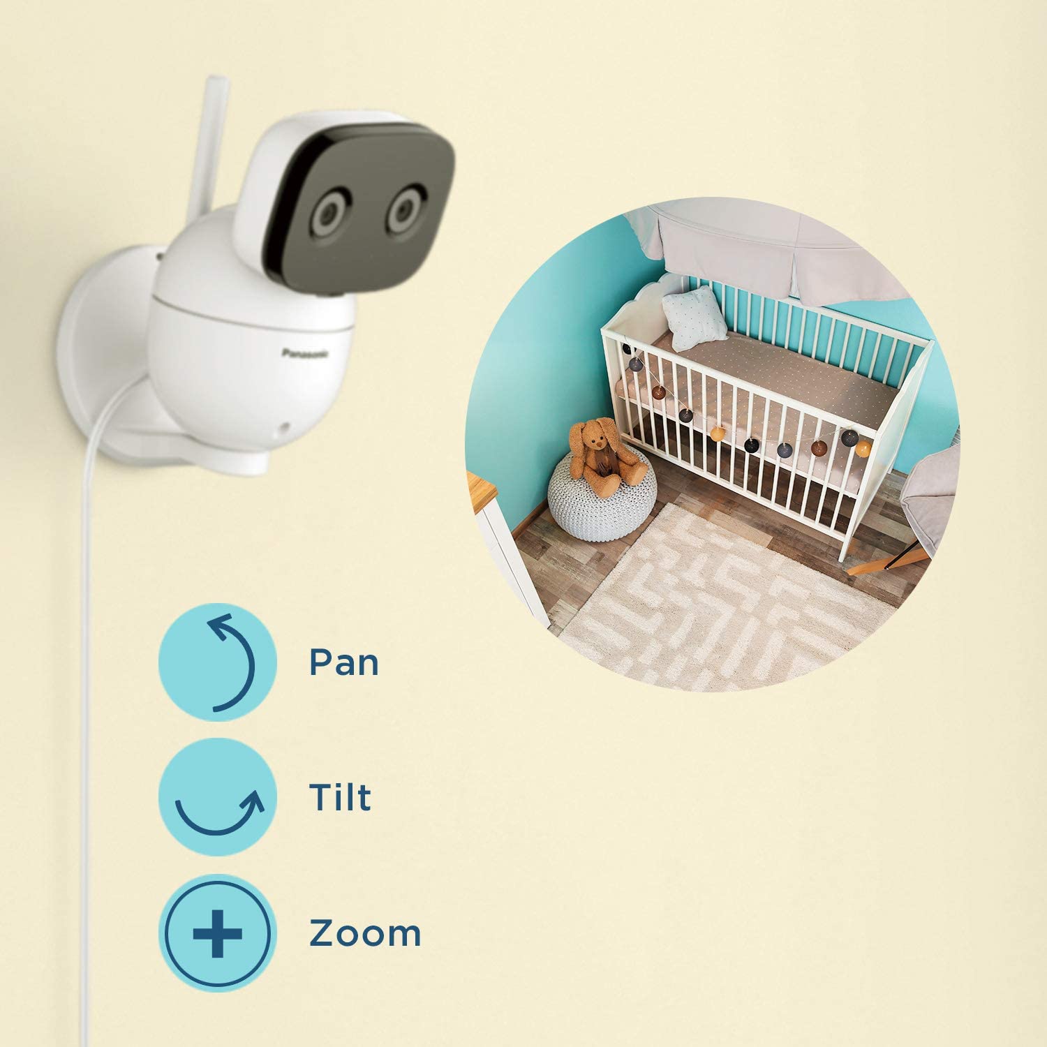 Panasonic Video Baby Monitor with Remote Camera KX-HNC301W thumbnail
