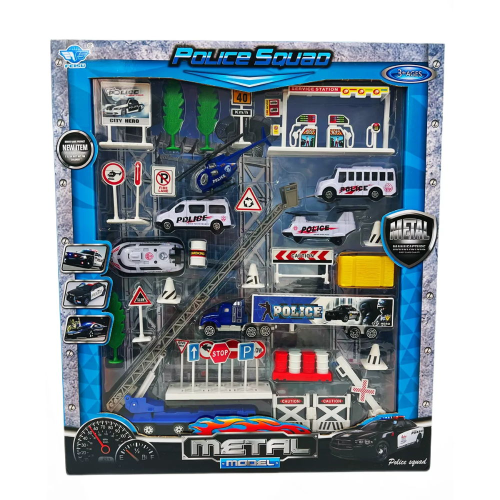 BIG DADDY 40 Piece Mini 911 Serve Protect Squad Unit Patrolling Trucks