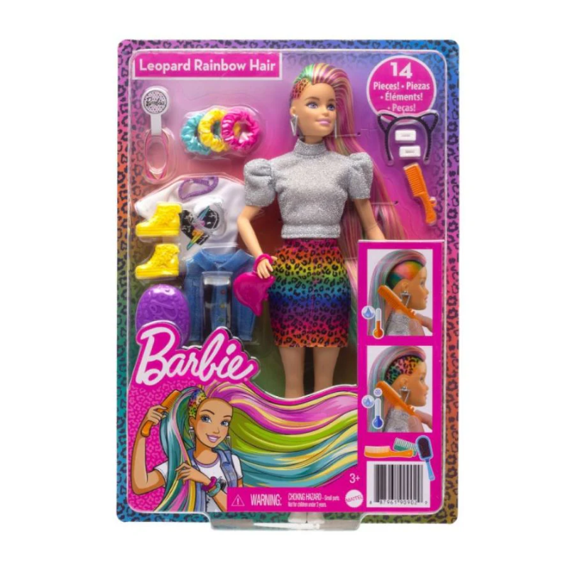 Barbie Leopard Rainbow Hair Doll