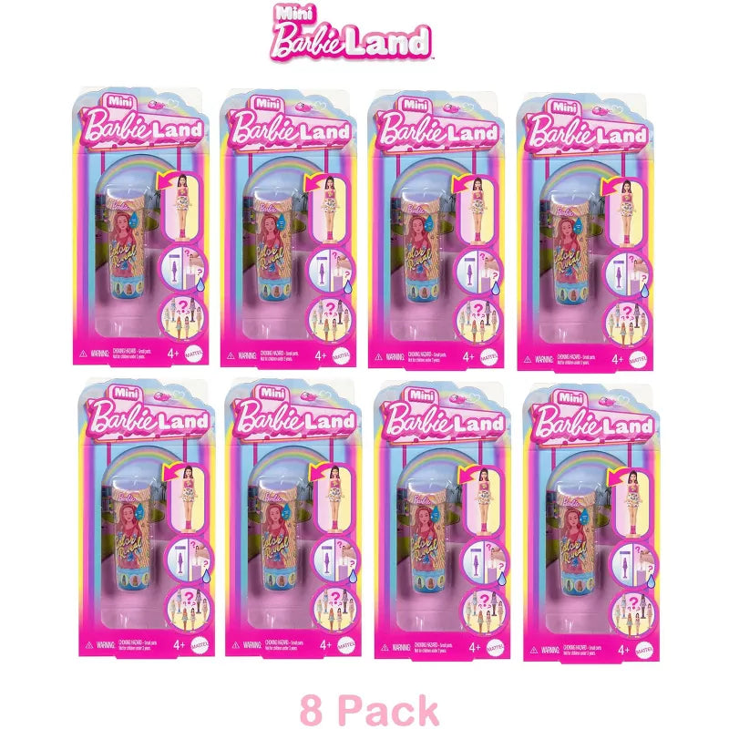 Barbie Mini BarbieLand Color Reveal Dolls, 1.5-inch Doll with Surprise Water Reveal (Styles May Vary)
