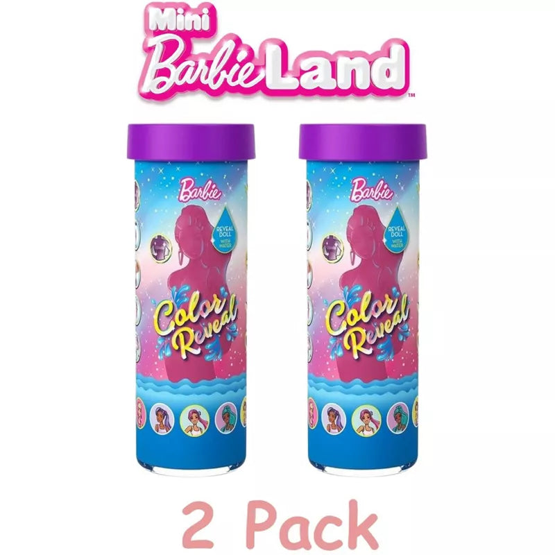 Barbie Mini BarbieLand Color Reveal Dolls, 1.5-inch Doll with Surprise Water Reveal (Styles May Vary)
