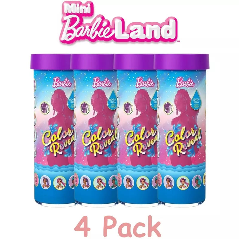 Barbie Mini BarbieLand Color Reveal Dolls, 1.5-inch Doll with Surprise Water Reveal (Styles May Vary)