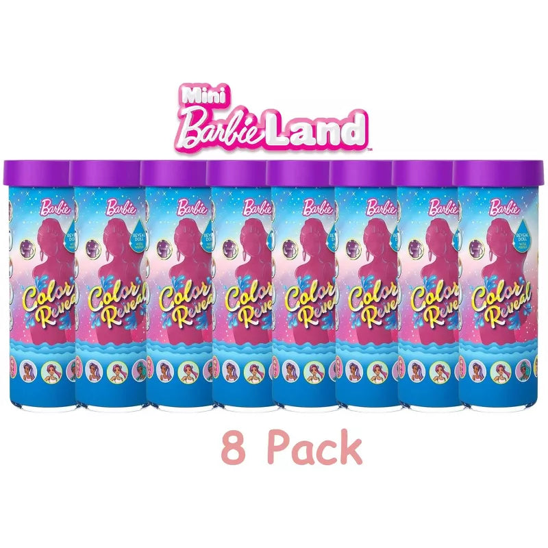 Barbie Mini BarbieLand Color Reveal Dolls, 1.5-inch Doll with Surprise Water Reveal (Styles May Vary)