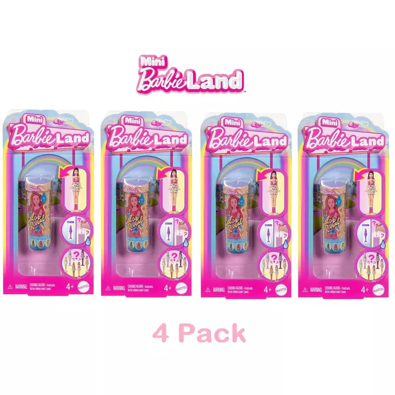 Barbie Mini BarbieLand Color Reveal Dolls, 1.5-inch Doll with Surprise Water Reveal (Styles May Vary)