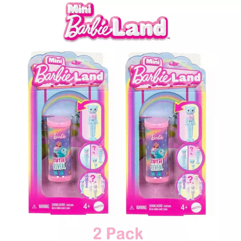 Barbie Mini BarbieLand Cutie Reveal Doll & Pet, 1.5-inch Cozy Cute Tees Series (Styles May Vary)