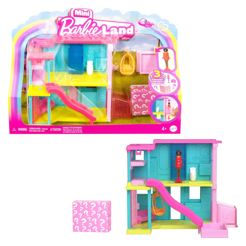 Barbie Mini BarbieLand Doll House Sets, Mini Dreamhouse with Surprise 1.5-inch Doll