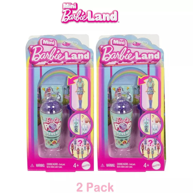 Barbie Mini BarbieLand Pop Reveal Dolls, 1.5-inch Doll with Surprise Sensory Reveal (Styles May Vary)