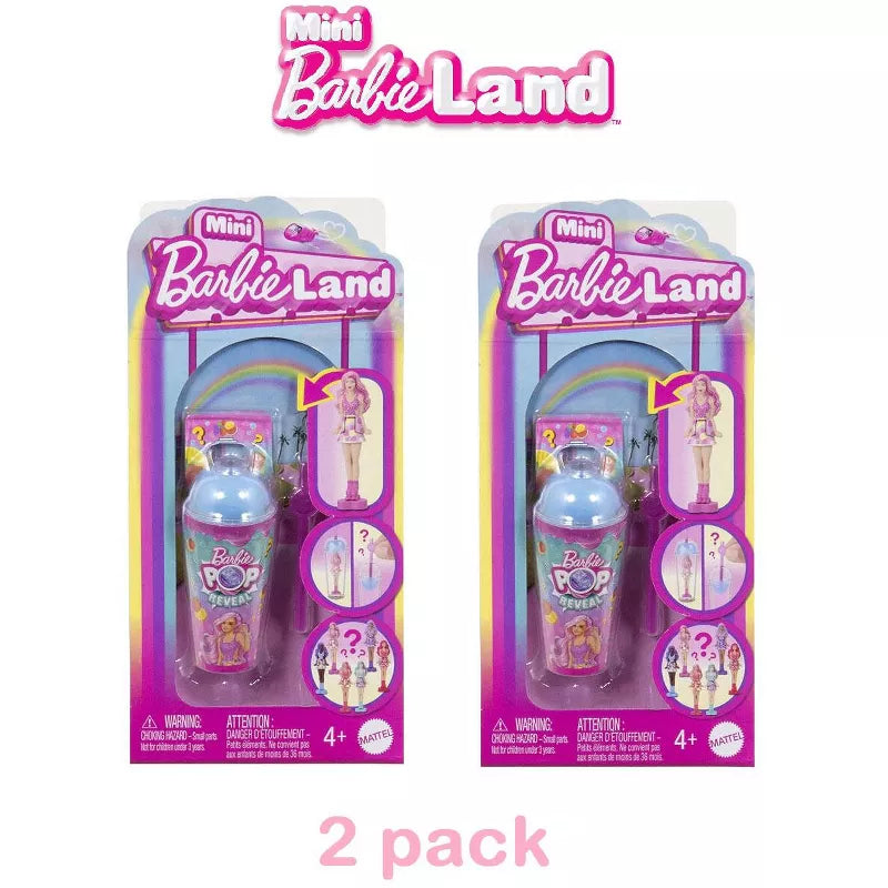 Barbie Mini BarbieLand Pop Reveal Dolls, 1.5-inch Doll with Surprise Sensory Reveal (Styles May Vary)