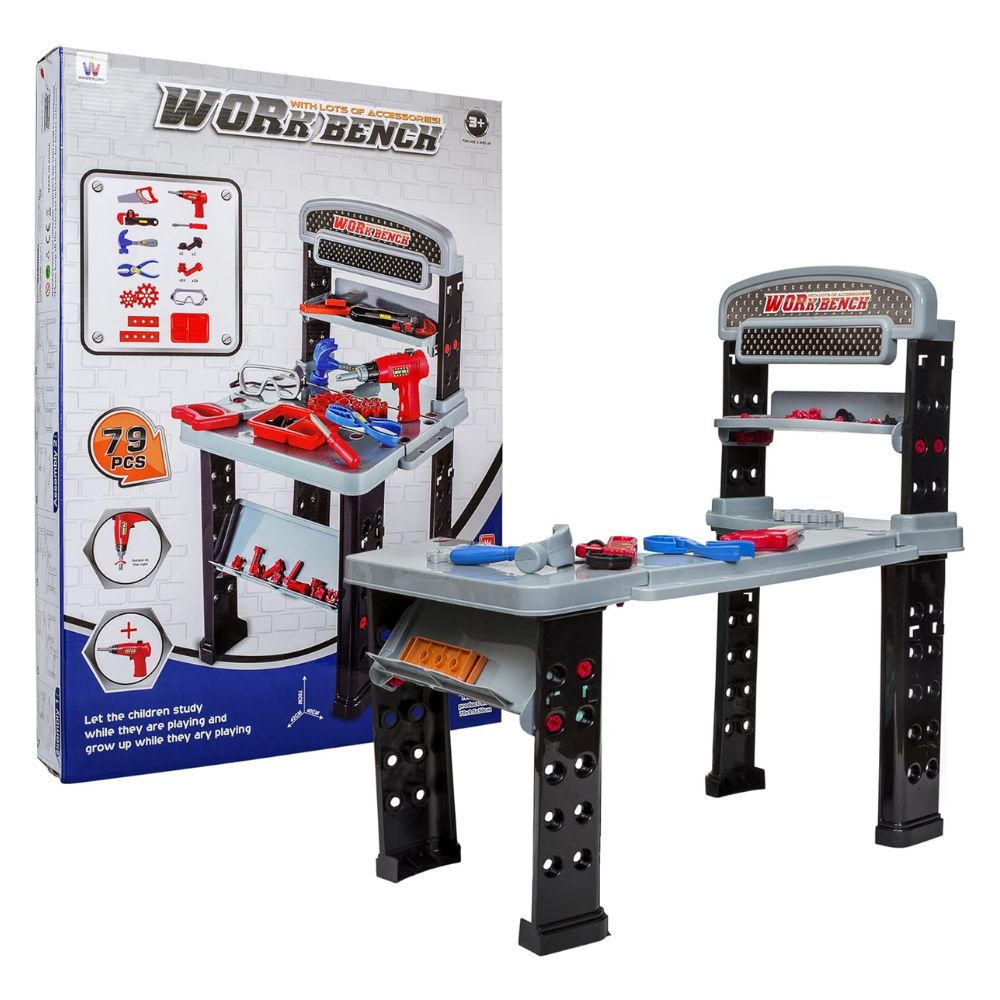 Big Daddy 2 In 1 Work Bench (Extra Large) And Junior Power Tool Station. Big Daddy’s 2-in-1 Work Bench is the ultimate playset for young builders, serving as both a workbench and a table complete with shelves for easy tool storage. BD-H803660
