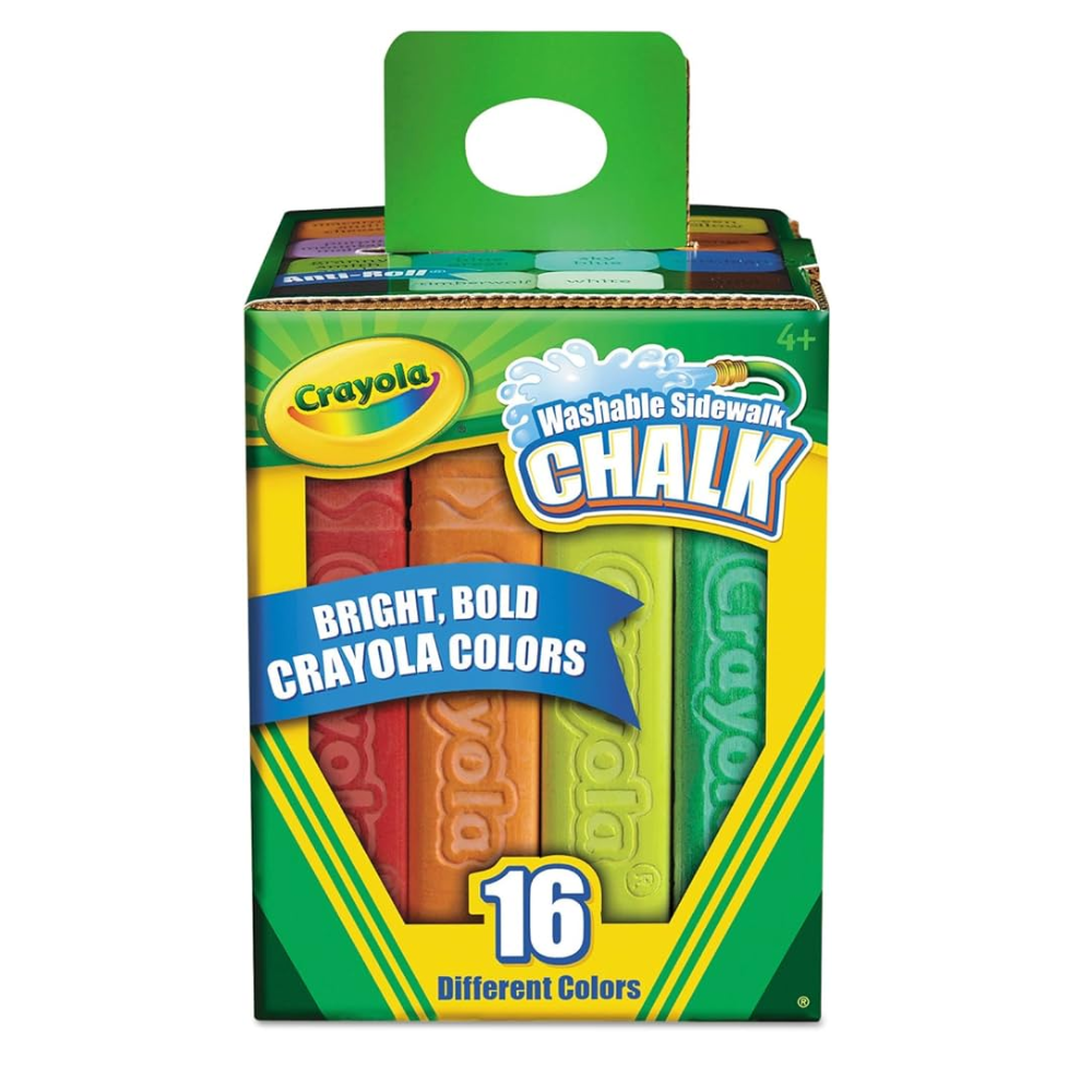 Crayola Sidewalk Chalk, Bucket of 16 51-2016