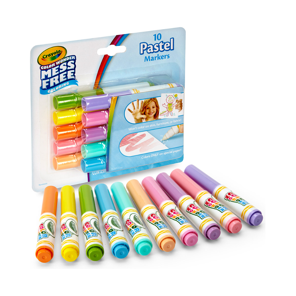 Crayola Color Wonder Mess Free 10 Pastel Markers 75-2470