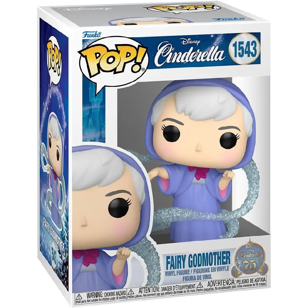 Funko Pop Disney: Cinderella's 75th Anniversary - Fairy Godmother. With a magical wave of her wand, Pop! Fairy Godmother arrives to bring Cinderella’s royal ball dreams to life! F-83457