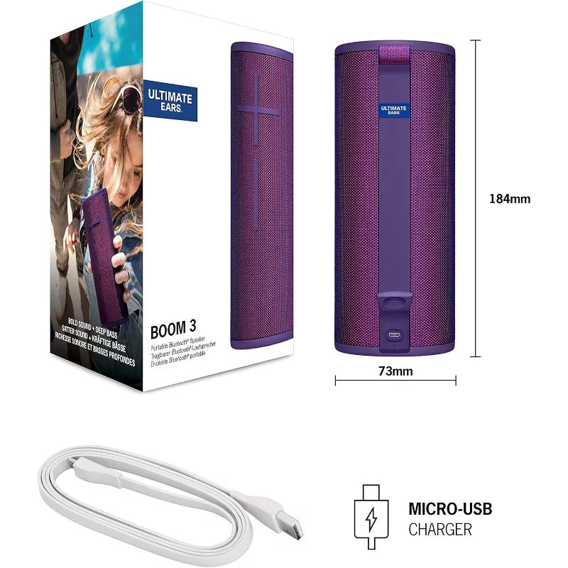 Ultimate Ears Boom 3 Wireless Bluetooth Speaker, Bold Sound + Deep Bass, Bluetooth, Magic Button, Waterproof thumbnail