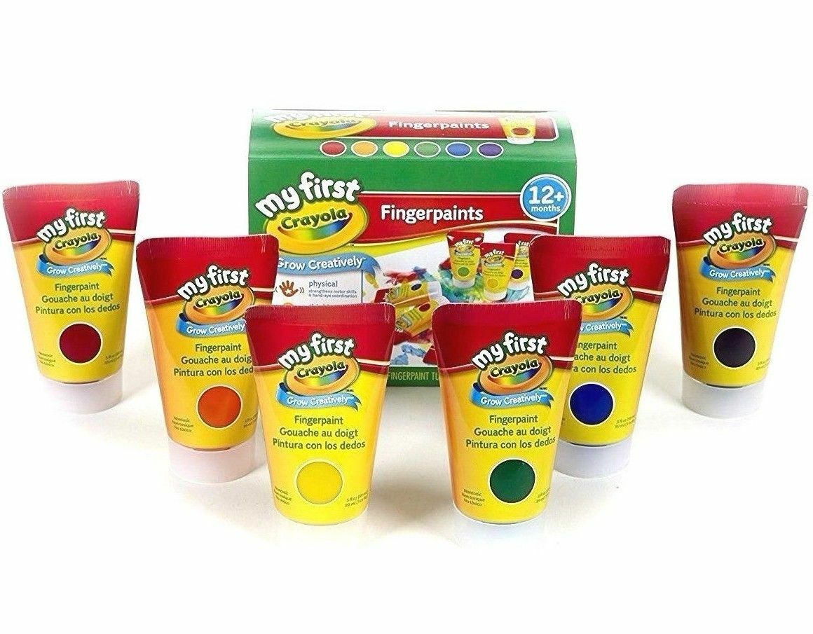 Crayola Washable Fingerpaint 6 Count Easy Squeeze Tubes 81-1429