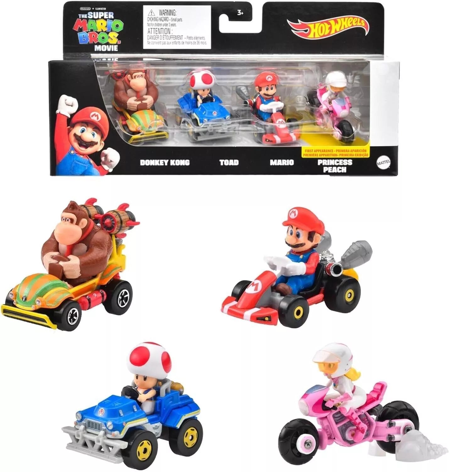 Hot Wheels The Super Mario Bros. Movie 4 Pack HKD43