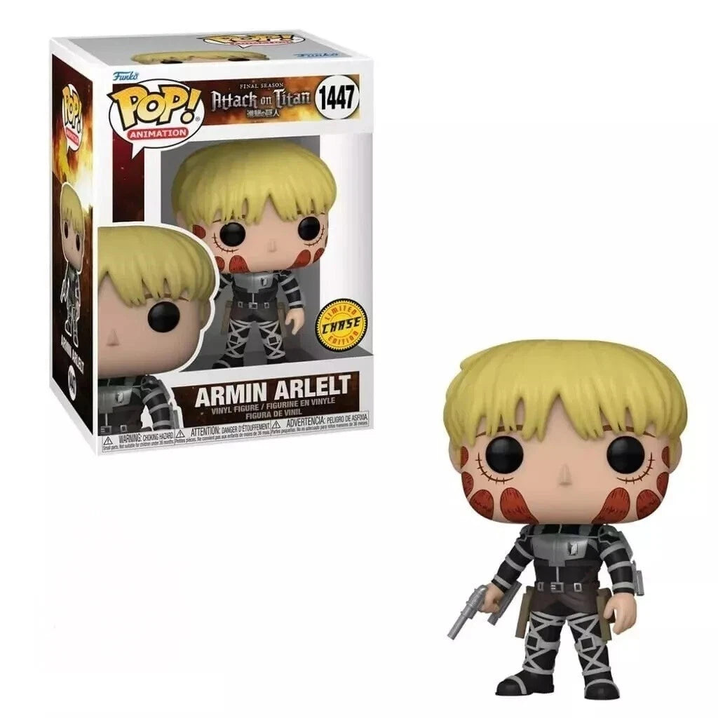 Funko Pop! CHASE  Animation: Attack on Titan - Armin Arlelt. Join the fight to liberate humanity from the Titans alongside Eren’s loyal friend and brilliant tactician. F-CHASE-67928