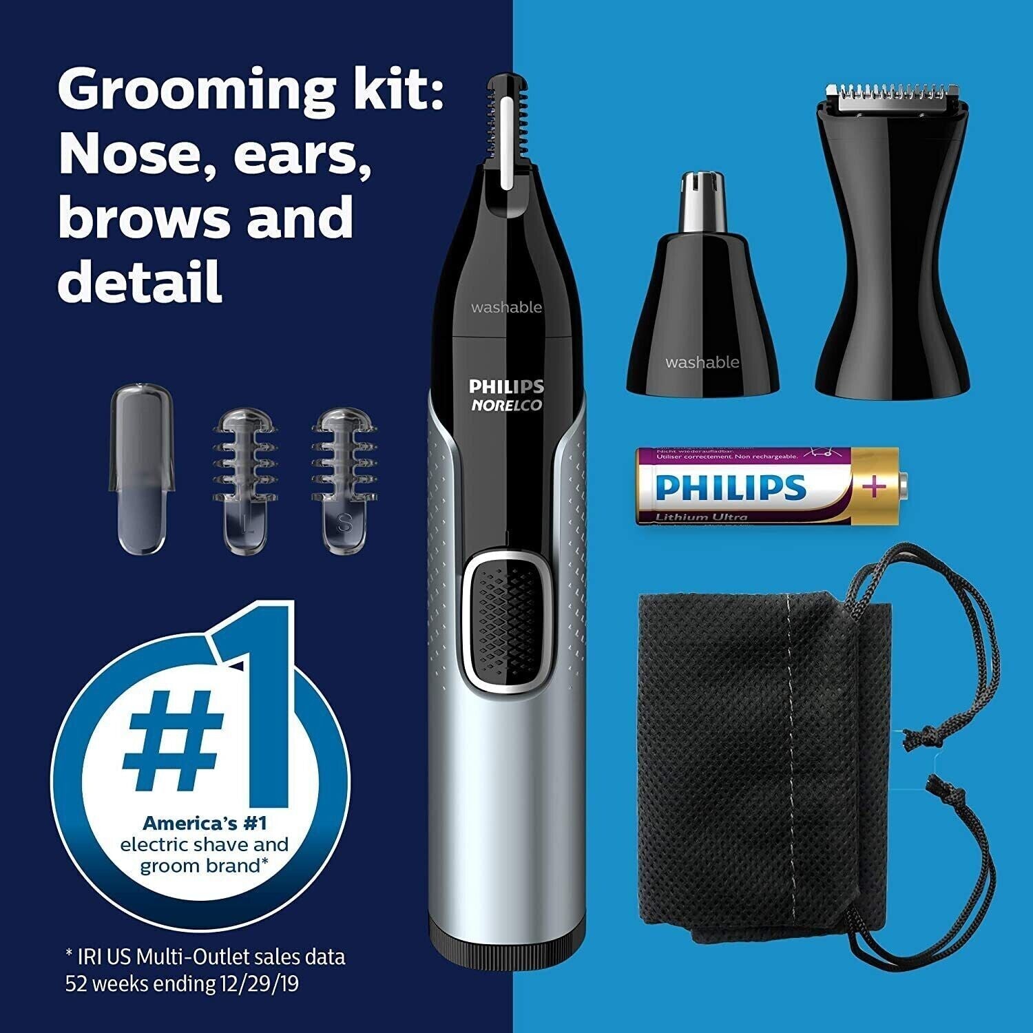 Philips Norelco Nose Trimmer, For Nose, Ears, Eyebrows thumbnail