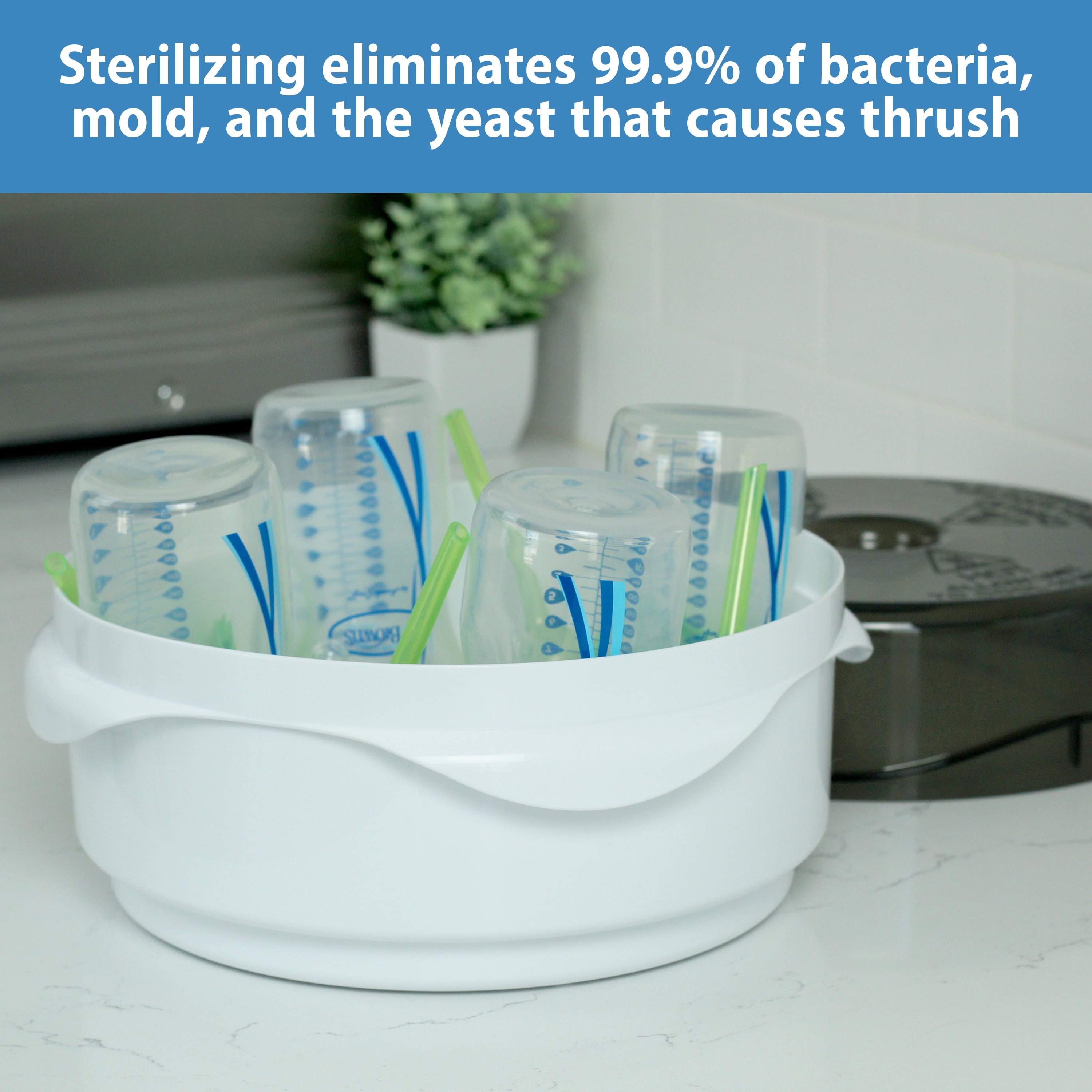 Microwave Steam Sterilizer, Quickly Sterilize Baby Bottles, Pacifiers, Breast Pump Parts, & Accessories, Travel-Friendly, BPA Free, 1 Pack thumbnail
