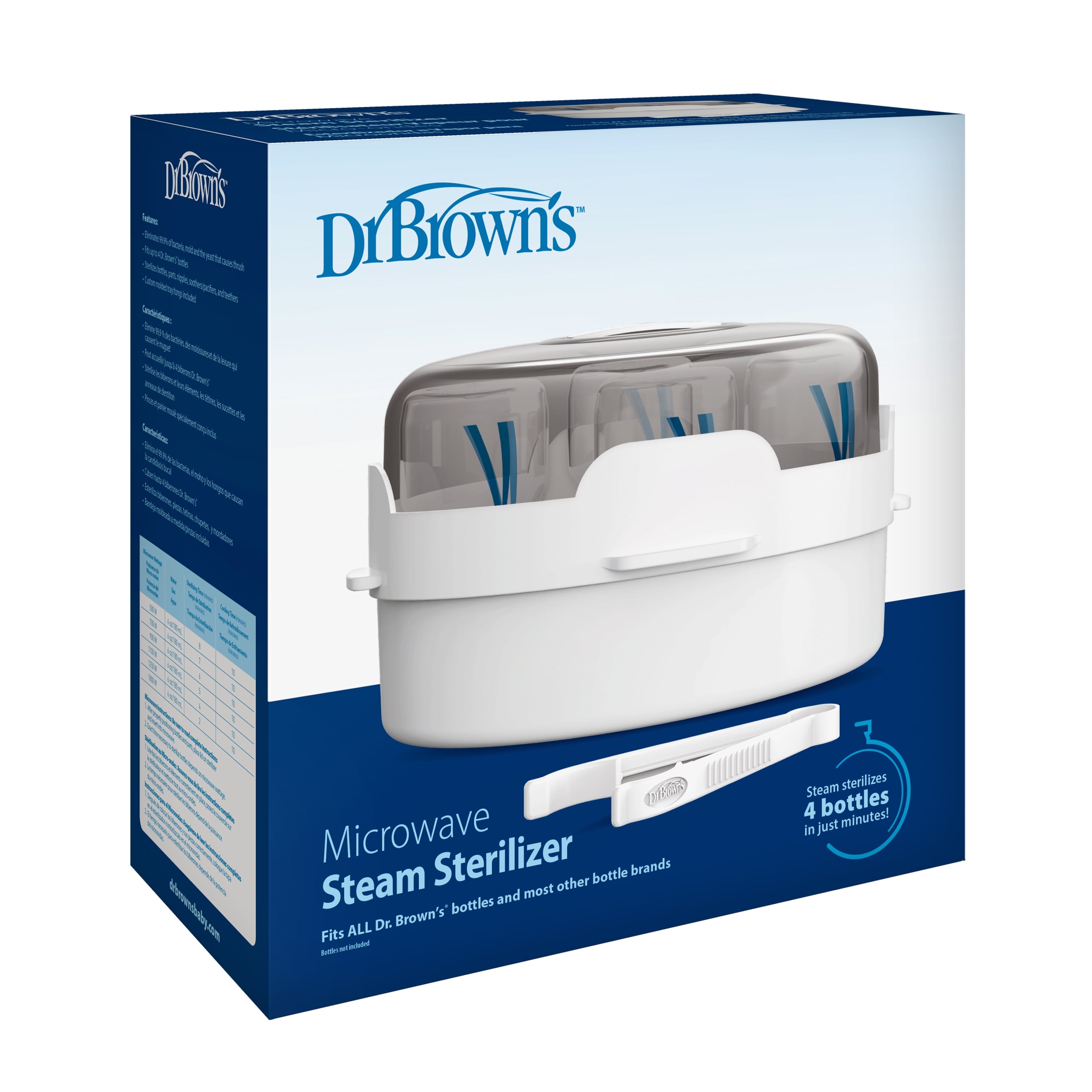Microwave Steam Sterilizer, Quickly Sterilize Baby Bottles, Pacifiers, Breast Pump Parts, & Accessories, Travel-Friendly, BPA Free, 1 Pack thumbnail