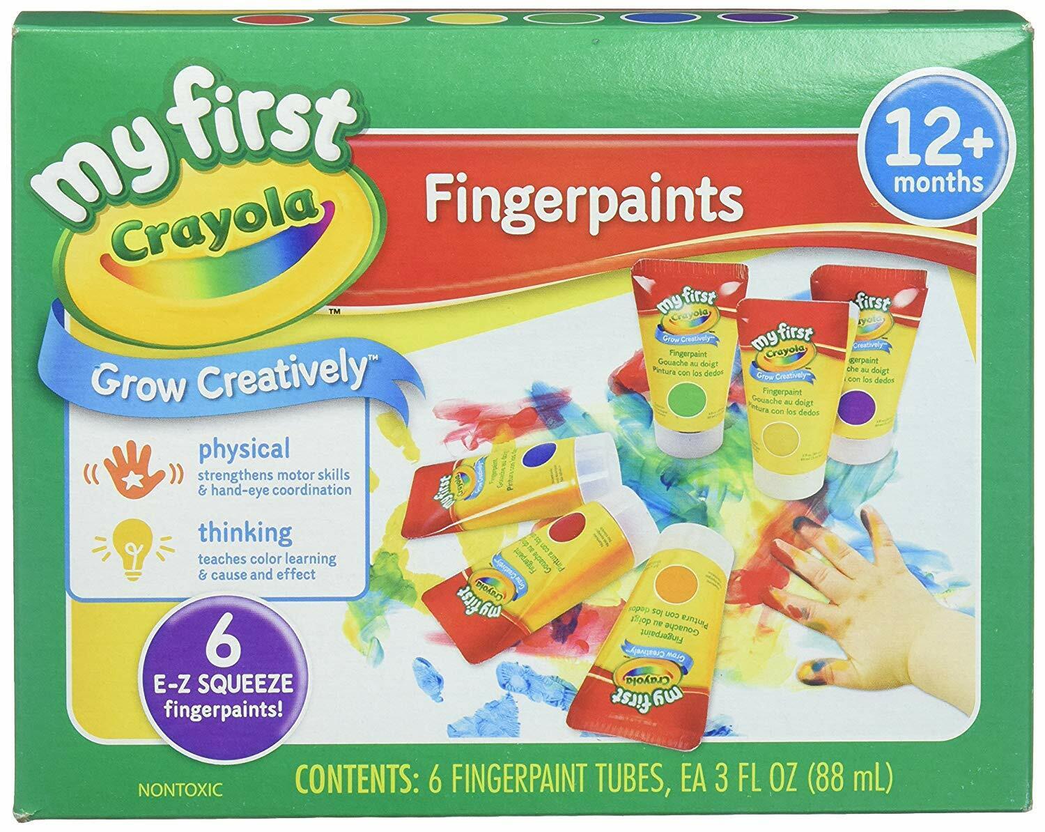 Crayola Washable Fingerpaint 6 Count Easy Squeeze Tubes thumbnail