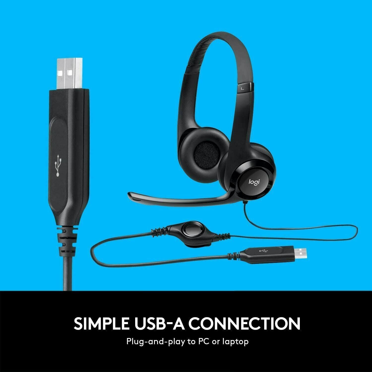Logitech New h390 USB Headset with noise canceling Microphone H390 thumbnail