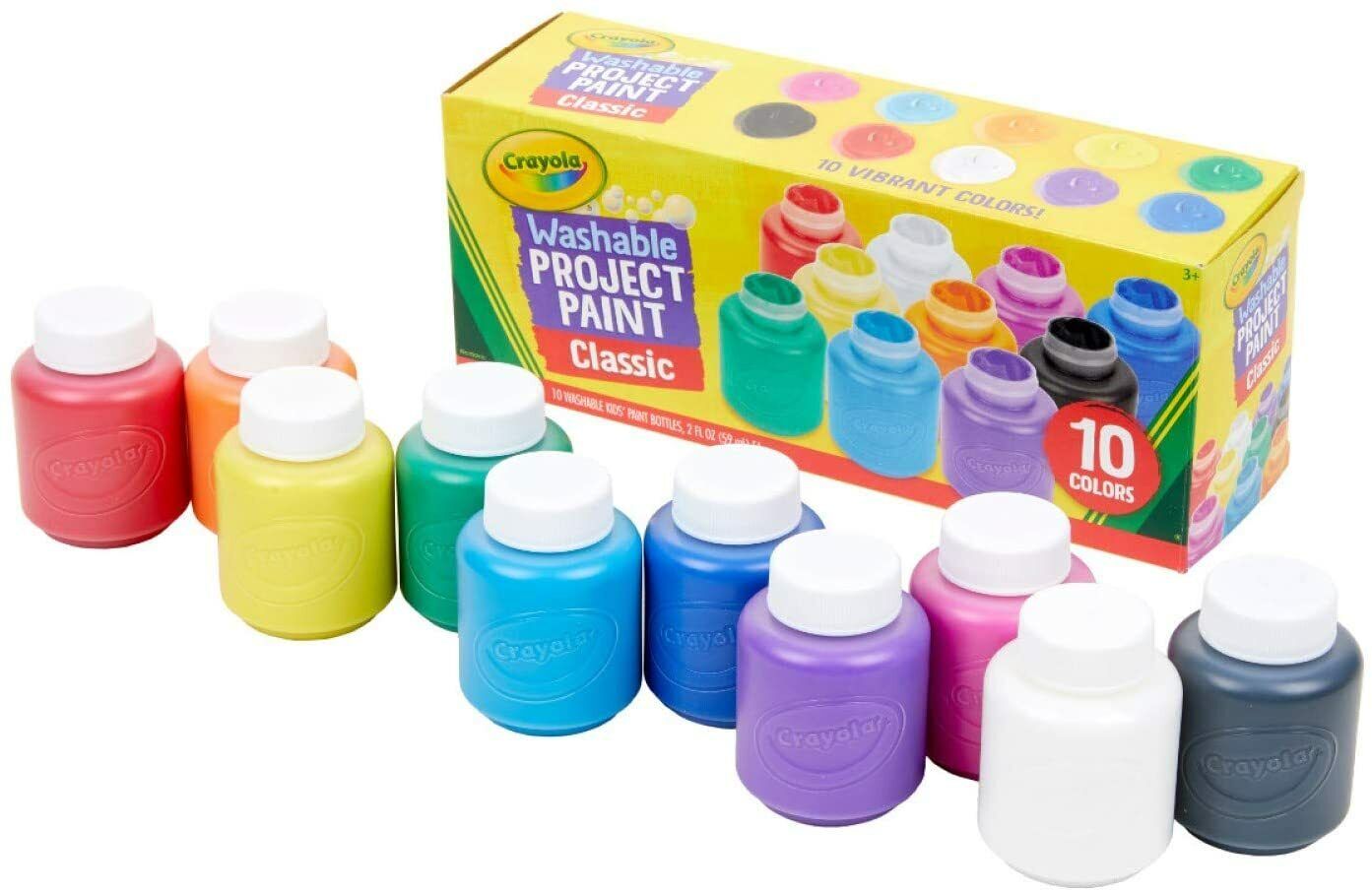 Crayola Washable Kids Paint Set Pack of 10 Bottles 2oz