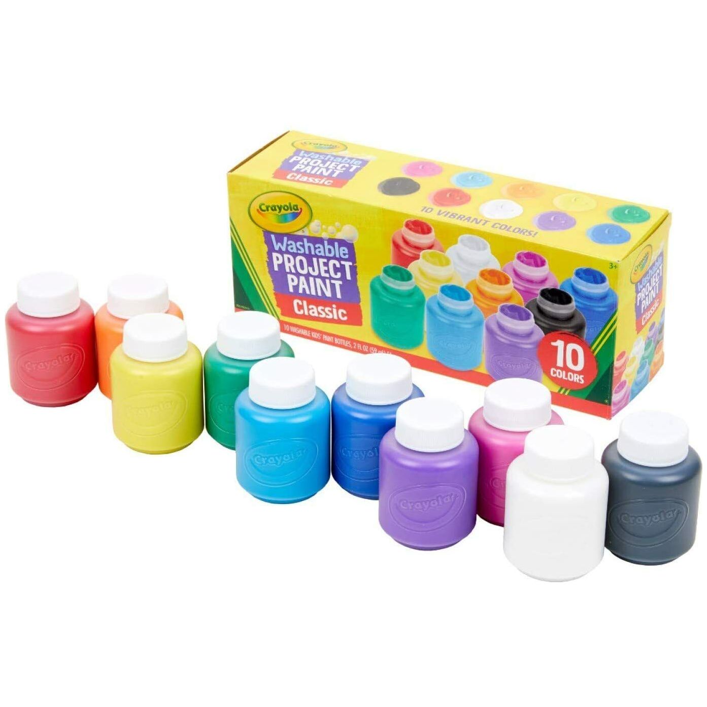 Crayola Washable Kids Paint Set Pack of 10 Bottles 2oz NEW image 0