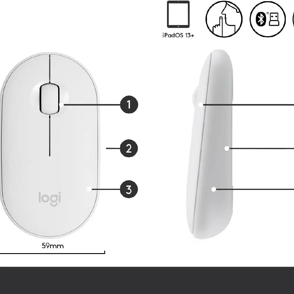 Logitech Pebble i345 Bluetooth Mouse - Off White 910-006345 thumbnail