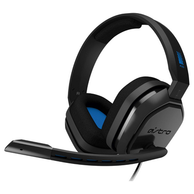 ASTRO Gaming A10 Wired Gaming Headset PlayStation  Black/Blue. Built to outlast your gaming sessions, the A10 Headset combines durable construction with extended comfort, allowing you to play longer without interruptions. 939-001509