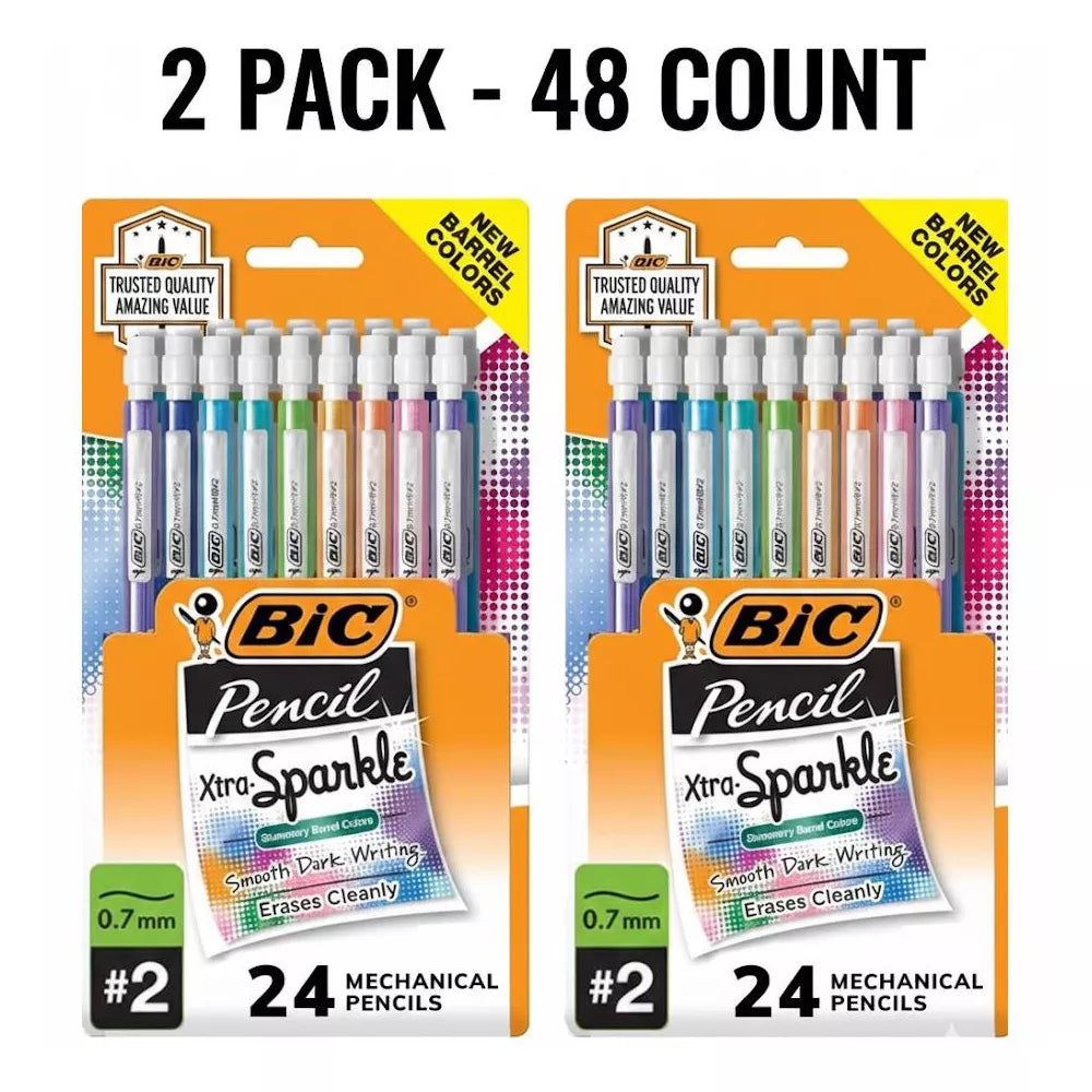 BIC Xtra-Sparkle No. 2 Mechanical Pencils 24-Count Pack – Durable, Vibrant, Always-Sharp Writing Tools thumbnail