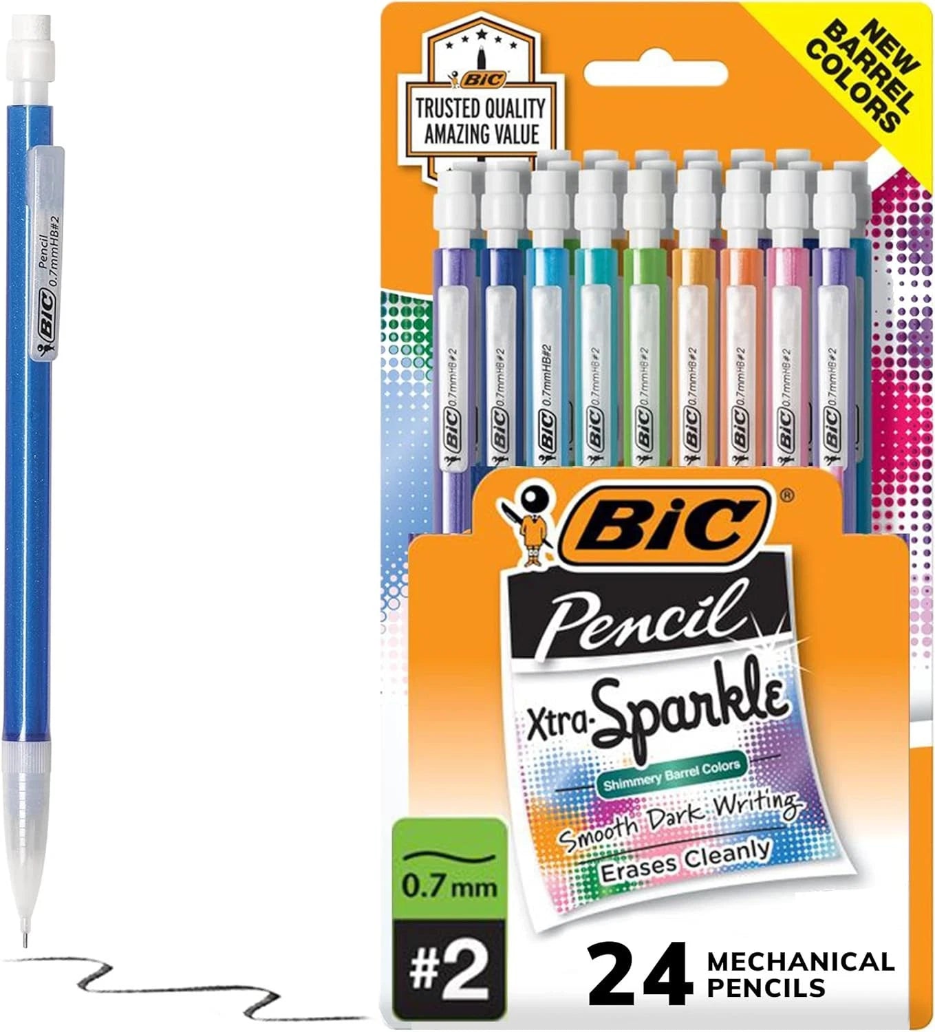 BIC Xtra-Sparkle No. 2 Mechanical Pencils 24-Count Pack – Durable, Vibrant, Always-Sharp Writing Tools thumbnail