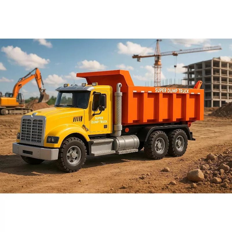 BIG-DADDY Super Dump Truck 18 Inch Construction Vehicle - Lifting Dump Bed, Toy thumbnail