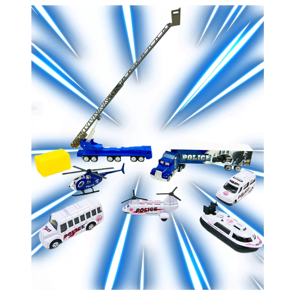 BIG DADDY 40 Piece Mini 911 Serve Protect Squad Unit Patrolling Trucks thumbnail