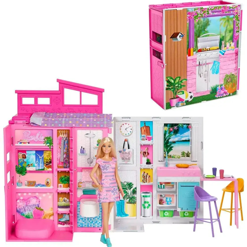 Barbie Getaway Doll House With Barbie Doll HRJ77 thumbnail