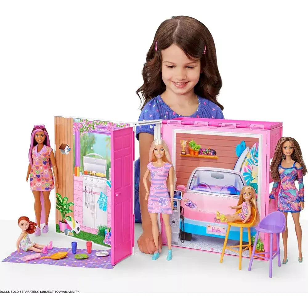 Barbie Getaway Doll House With Barbie Doll HRJ77 thumbnail