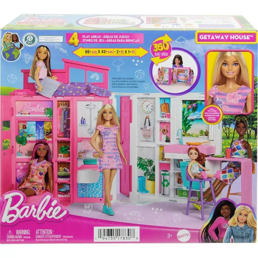 Barbie Getaway Doll House With Barbie Doll HRJ77 thumbnail