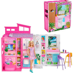 Barbie Getaway Doll House With Barbie Doll,