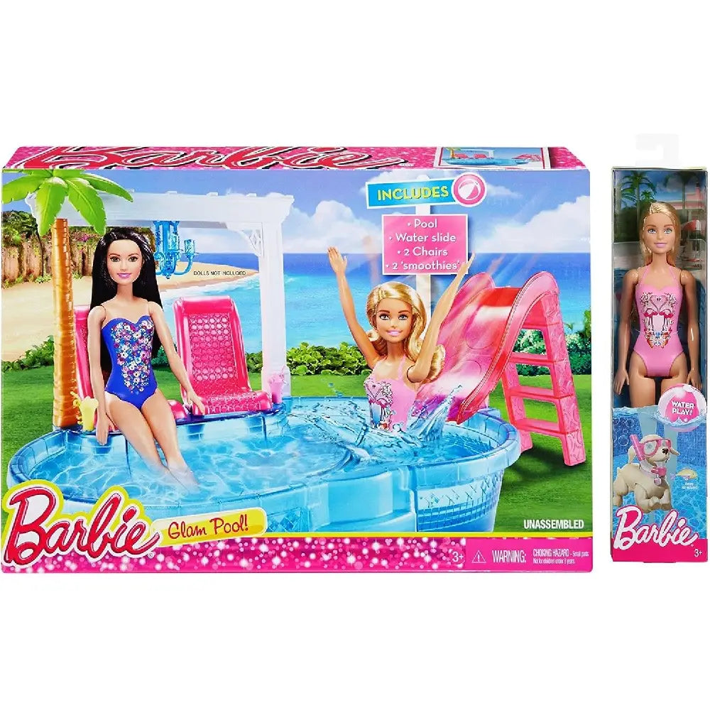 Barbie Glam Pool Party Playset with Themed-Accessories DGW22 thumbnail