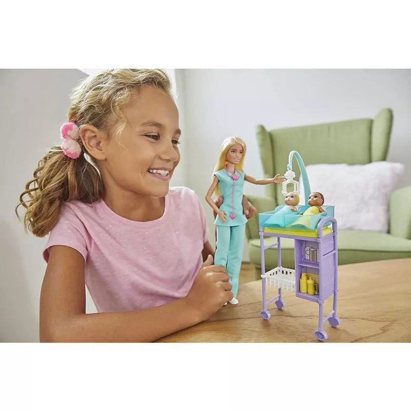 Barbie Baby Doctor Playset with Blonde Doll, 2 Infant Dolls thumbnail