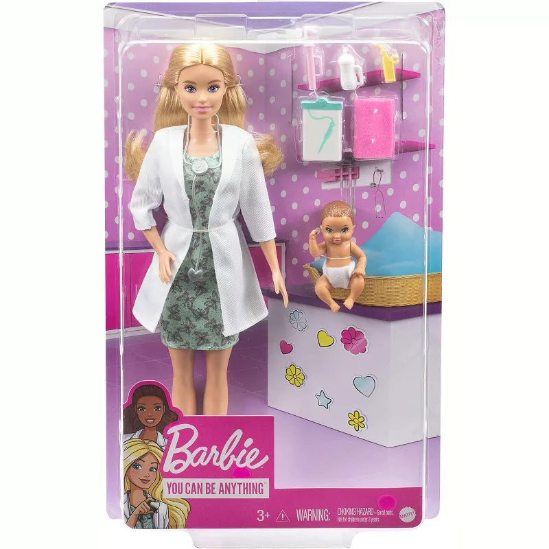 Barbie Baby Doctor Playset with Blonde Doll, Infant Doll, Doctor Toy Accessories thumbnail