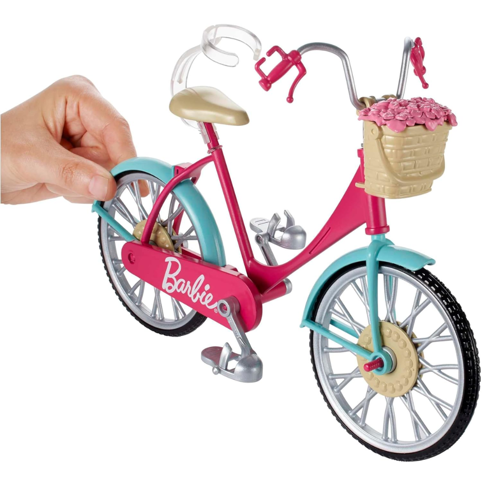 Barbie Bicycle with Basket of Flowers This beautifully designed Barbie bicycle is all set for adventure and imaginative play! DVX55 thumbnail