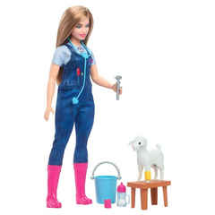 Barbie Careers Playset, 65th Anniversary Farm Veterinarian Set Celebrate 65 years of Barbie with a special collection of fashion dolls showcasing beloved careers, like this farm vet set!  HRG42