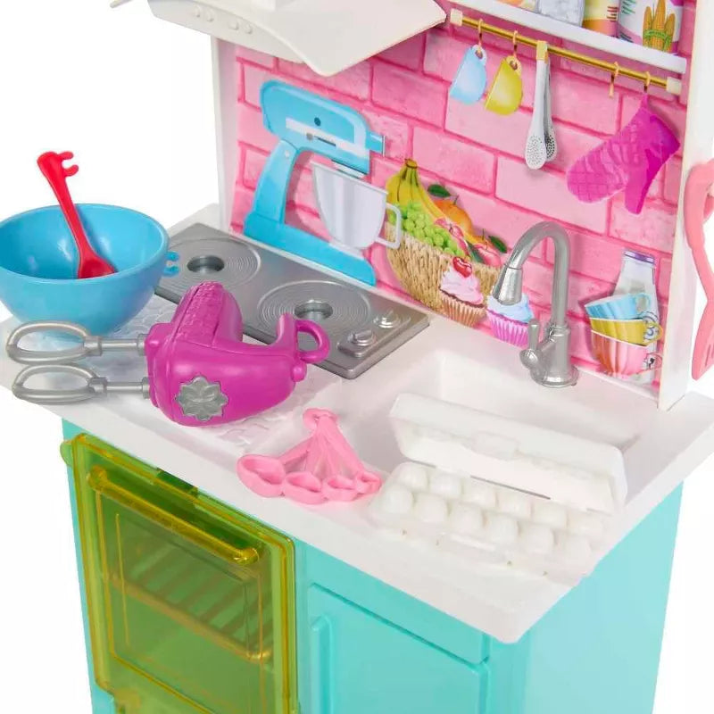 Barbie Celebration Fun Baking Kitchen Playset with 2 Dolls & Accessories thumbnail
