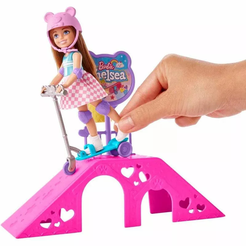 Barbie Chelsea Doll & Skate Park Playset with 2 Puppies, Ramp & 15+ Accessories thumbnail