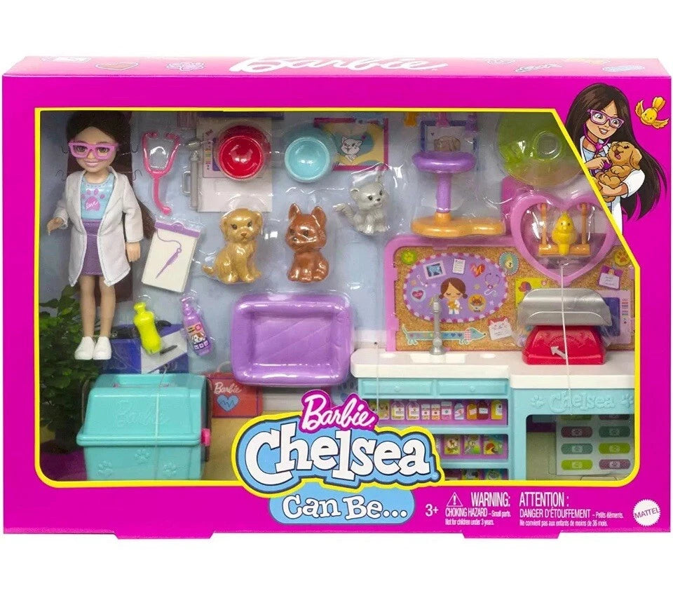 Barbie Chelsea Doll & Accessories Pet Vet Playset with Doll for Kids Imaginative Role Play thumbnail