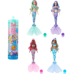 Barbie Color Reveal Mermaid Series Doll & Accessories with 6 Surprises Packed with 6 exciting surprises, Barbie Color Reveal dolls bring ocean-themed fun to life HRK12