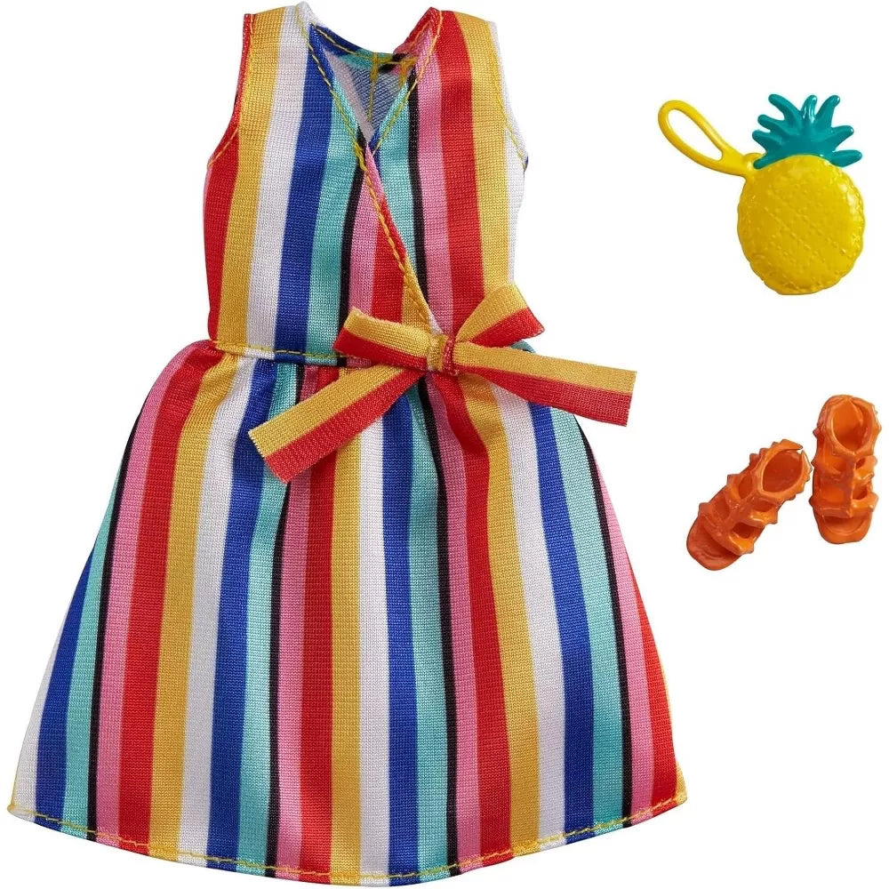 Barbie Complete Looks Fashion Striped Dress & Orange Sandals thumbnail