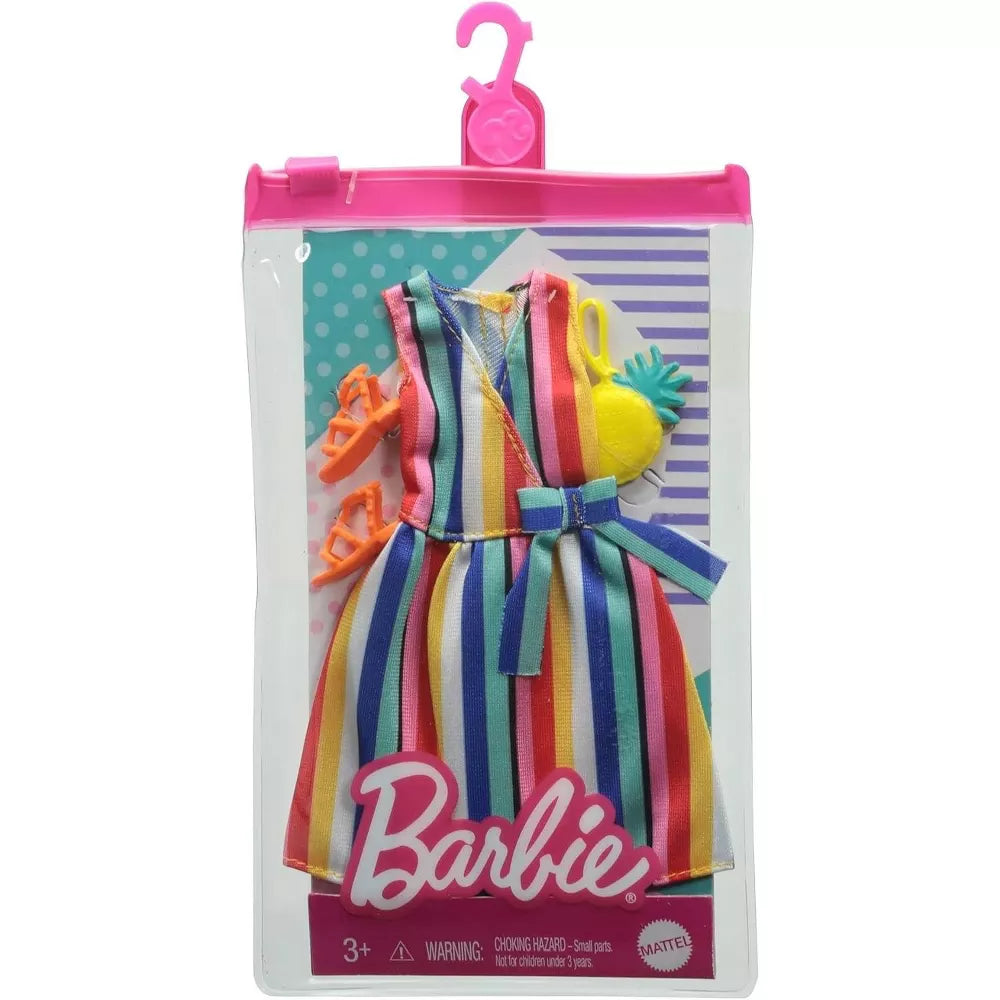 Barbie Complete Looks Fashion Striped Dress & Orange Sandals thumbnail