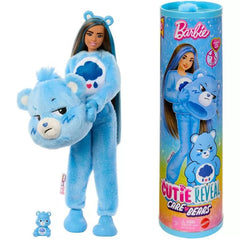 Barbie Cutie Reveal Care Bears Series Doll & Accessories in Grumpy Bear Plush Costume, 10 Surprises