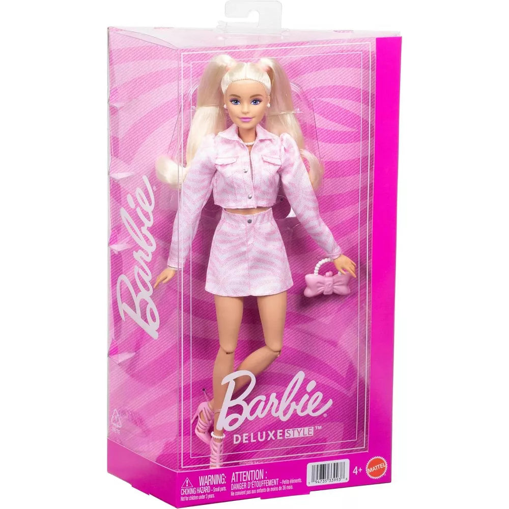 Barbie Deluxe Style Doll #9 with Pink Denim Jacket, Skirt & Accessories thumbnail